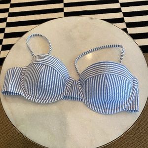 Jcrew seersucker underwire bikini top